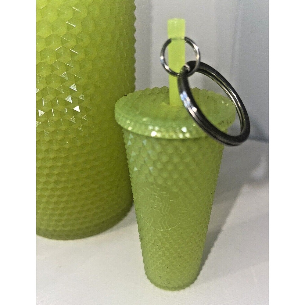 Starbucks Halloween Glow-in-Dark Lemongrass Studded Tumbler Venti w/ Keychain - Picture 4 of 9